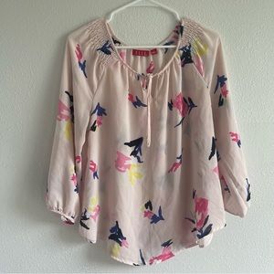 🌷3 for $10🌷 NWOT Elle Pink Floral Long Sleeve Blouse
